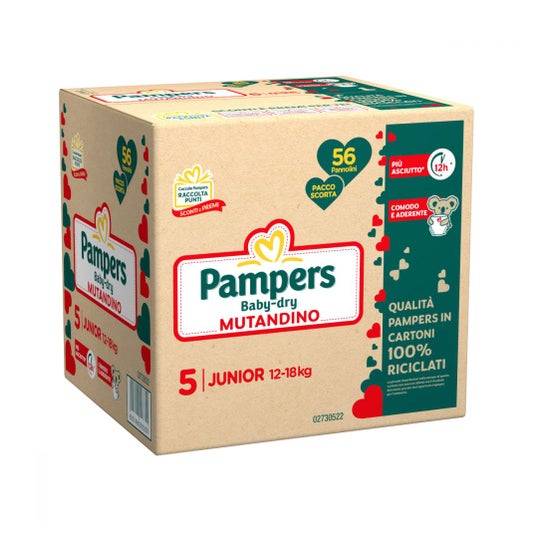 Pampers Baby Dry Pañales Quadripack Talla J 56uds