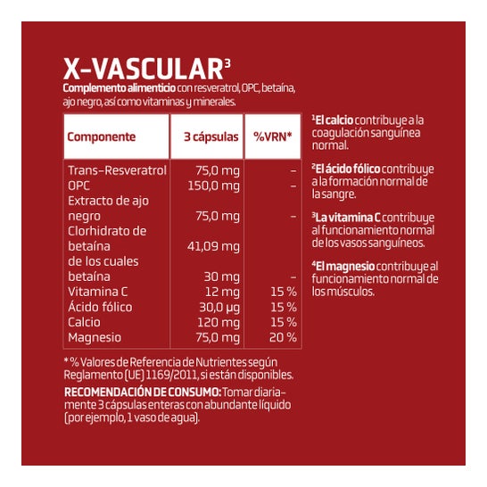 Splmnt X-Vascular 90 cápsulas