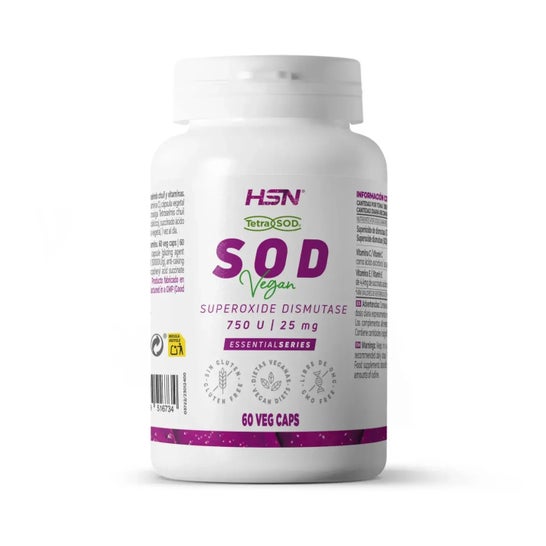 HSN SOD Superóxido Dismutasa Tetrasod® 25mg 60vcaps