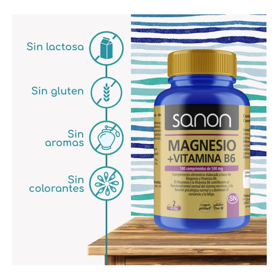 Sanon Magnésio + Vitamina B6 180 comprimidos de 1200 mg