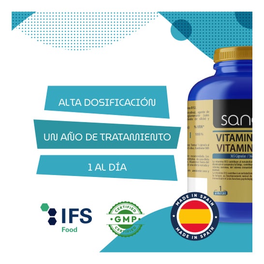 Sanon Vitamina B12 500mg 365caps