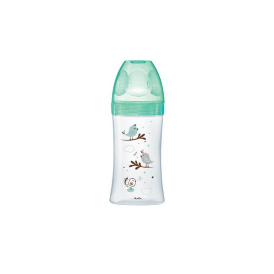 Iniciação Dodie+ Biberão Cristal Pájaro Verde 270ml