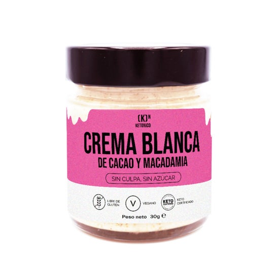 Ketonico Creme Branco Cacau Macadâmias Mct Keto Sem Glúten 30g