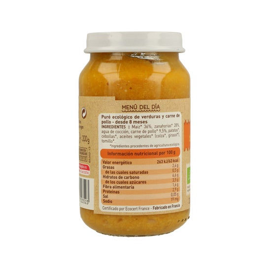Vegetal Orgânico Babybio E Frango Tetito 200g