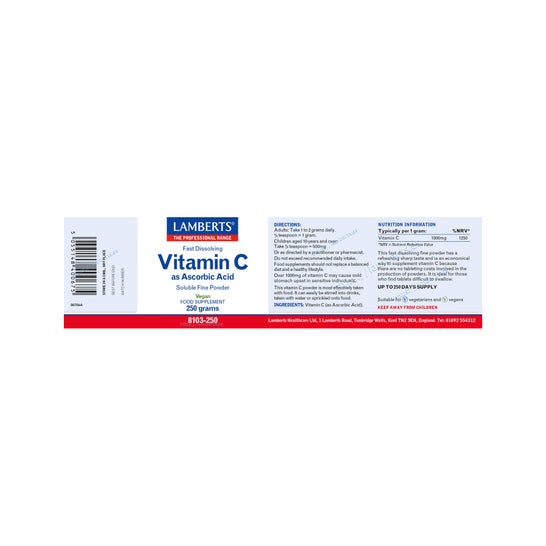 Lamberts Ibidic Ascorbic 250 G