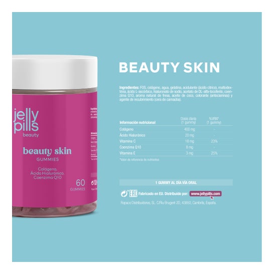 Jelly Pills Beauty Skin Gomas de Morango 60 Unidades