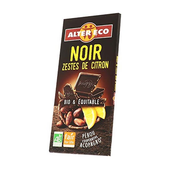 Comprimido de Chocolate Preto Alter Eco Organic com Limão 100g