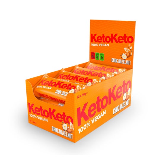Keto Keto Pack barras veganas de cacau e avelãs 12x50g