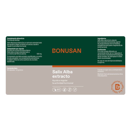 Salix Alba Extracto 60caps Bonusan