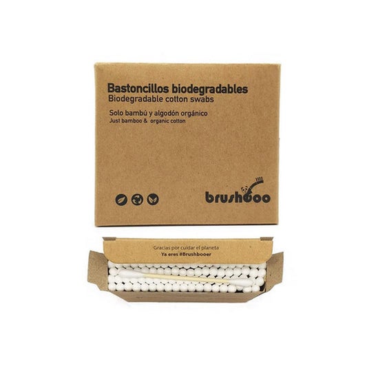 Bambu Biodegradável Brushboo & Cotton Swabs 100pcs