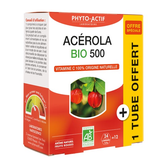 Phyto Actif Acerola Bio 500 24comp + Tubo 12comp