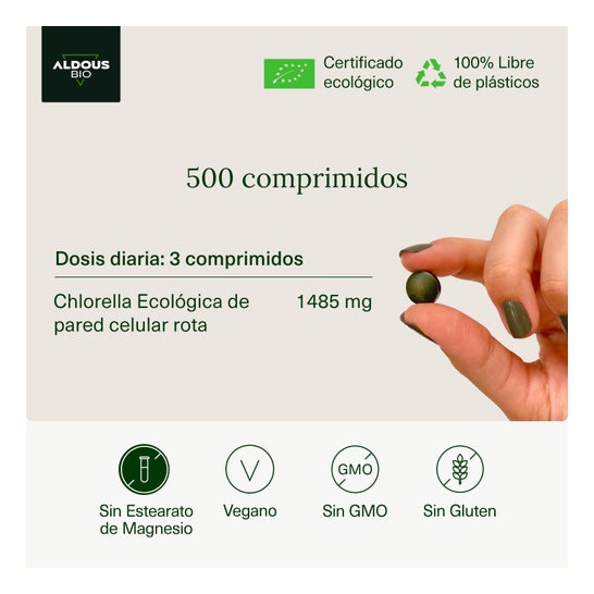 Aldous Bio Chlorella Ecological e Organic Organic Premium Quality 600comp