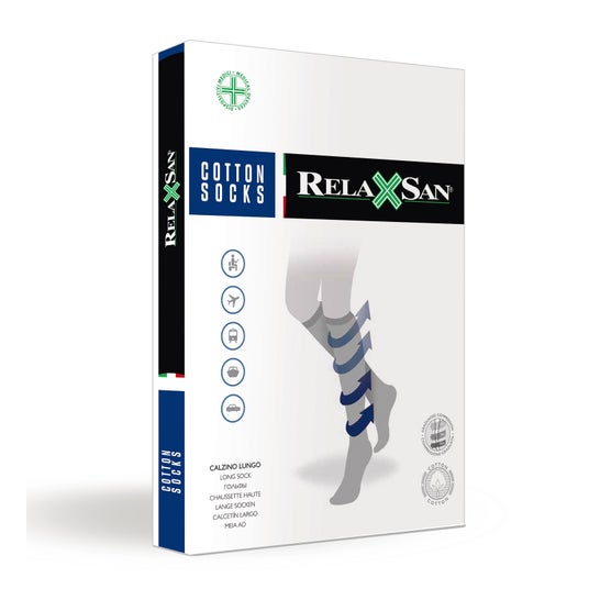 RelaxSan Cotton Sock Meia 820 AD 140 Tamanho 3 Azul 1 Par