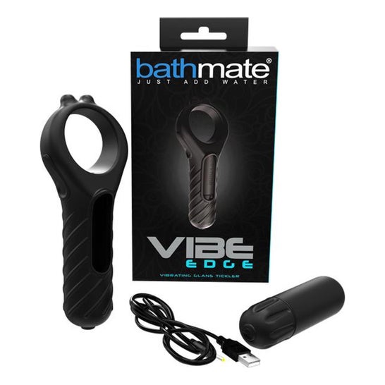 Bathmate Vibe Edge Cockring Bullet Black 1 Unidade