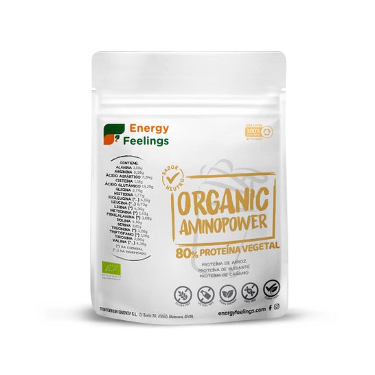 Energy Feelings Organic Aminopower 80% Neutro Eco Vegan Sin Gluten 200g