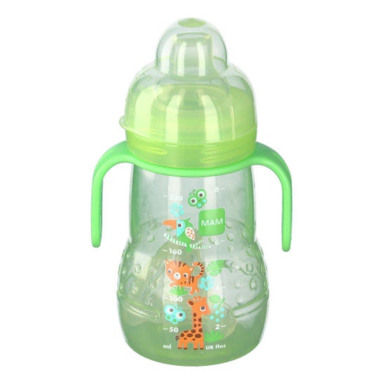 Mamãe Garrafa de Transição Verde 4 Meses e + Garrafa de 220 Ml