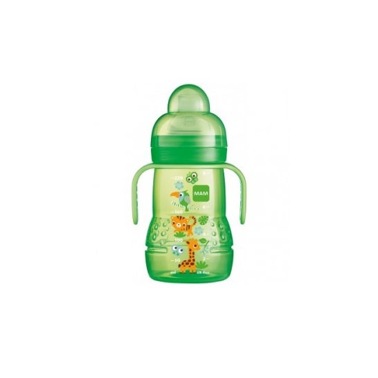 Mamãe Garrafa de Transição Verde 4 Meses e + Garrafa de 220 Ml