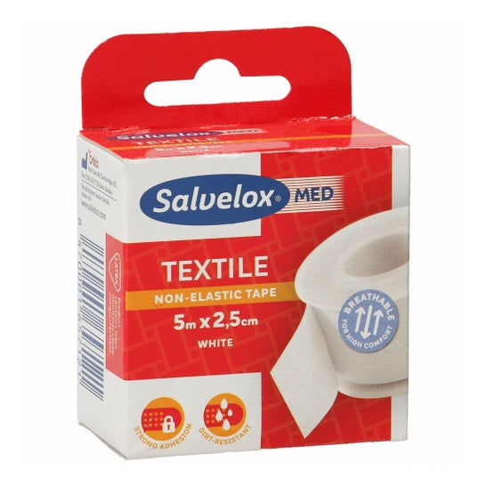 Atadura de têxtil branco Salvelox 5mx2.5cm 1ud