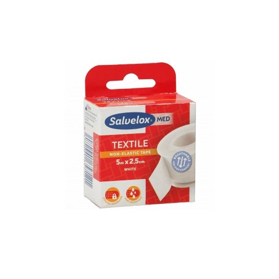 Atadura de têxtil branco Salvelox 5mx2.5cm 1ud
