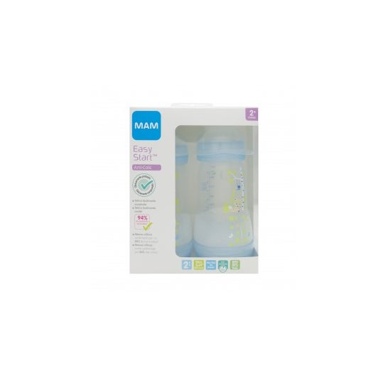 MAM mamadeira 0 BPA anticólico 260ml 2uds
