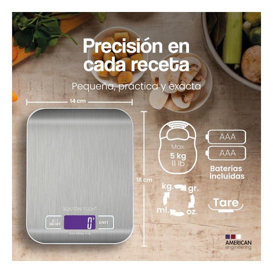 Balança de Cozinha Digital de Aço Inoxidável HK105 5 kg