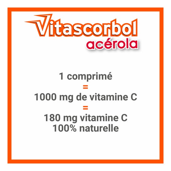 Vitascorbol Acerola 1000 Caixa de 30 Tabletes mastigáveis