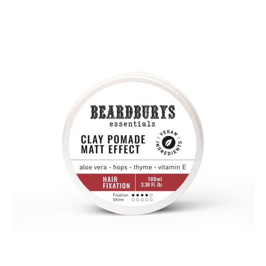 Beardburys Essentials Cera Clay Pomade Efeito Mate 100ml