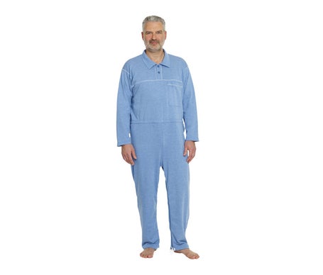 Ajuda Pijamas Dinâmicos com Colarinho Camisa Azul Jeans Tamanho S