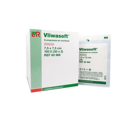 Lohman &amp Rauscher Vliwasoft Compressor não tecido 7,5 x 7,5 cm Caixa de 50 sacos