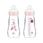 Mamãe Garrafa de vidro rosa 2 meses e + Dbit 2 Garrafa 260 Ml