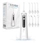 Irrigador Dental ULTRA CARE Sem Fio Portátil Profissional - 8 Pontas - 4 Modos, IPX7 Branco