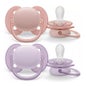 Philips Avent Ultra Soft Chupeta 0-6M Rosa Lilás 2 Unidades