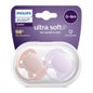 Philips Avent Ultra Soft Chupeta 0-6M Rosa Lilás 2 Unidades