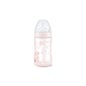 Nuk polipropileno mamadeira rosa mamilo silicone boca tamanho grande 2 furos m 300ml