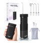 AquaPik Kit Mini Irrigador Bucal Portátil Viagens Carga Usb Preto