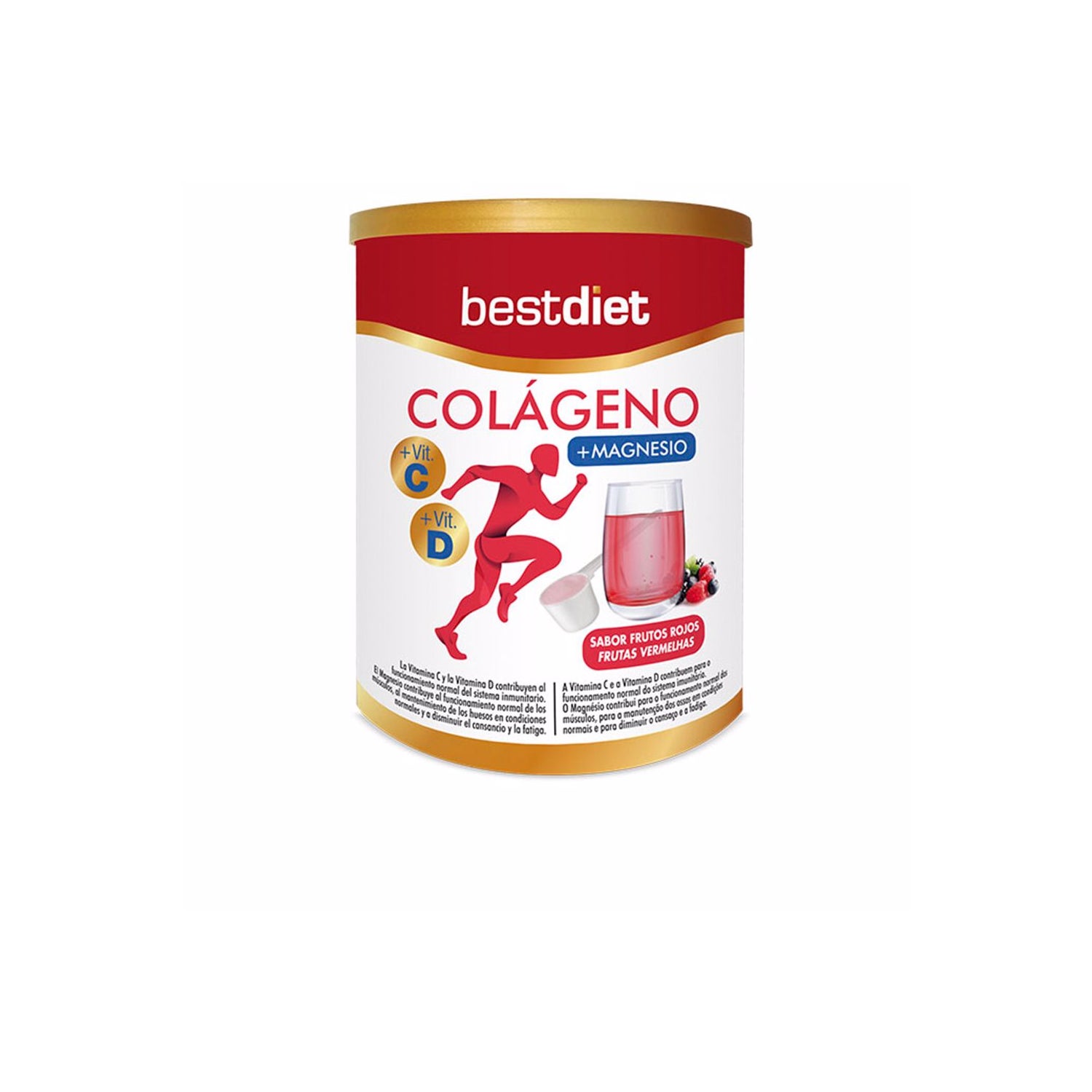 Bestdiet Colágeno Magnesio Polvo Frutos Rojos 250g